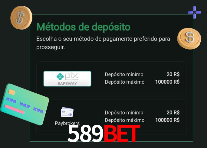O cassino 589BETbet oferece uma grande variedade de métodos de pagamento